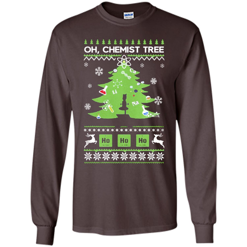Oh Chemist Tree Ugly Christmas Sweater - Long Sleeve T-Shirt
