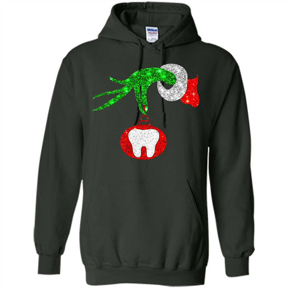 Christmas Nurse Grinch hand holding clinic dental ornament - Hoodie
