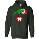 Christmas Nurse Grinch hand holding clinic dental ornament - Hoodie