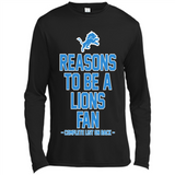 Reasons to be a Detroit Lions Fan Complete List on Back - Canvas Long Sleeve T-Shirt