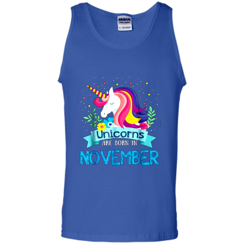 Unicorns are born in November Birthday Rainbow Gift Ladies Custom