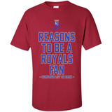 Reasons to be a Kansas City Royals Fan Complete List on Back - Shirt