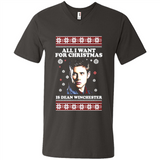 All I want for Christmas is Dean Winchester sweater - Men's V-Neck