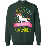 Unicorns Are Born In November T Shirt Hoodie Sweater