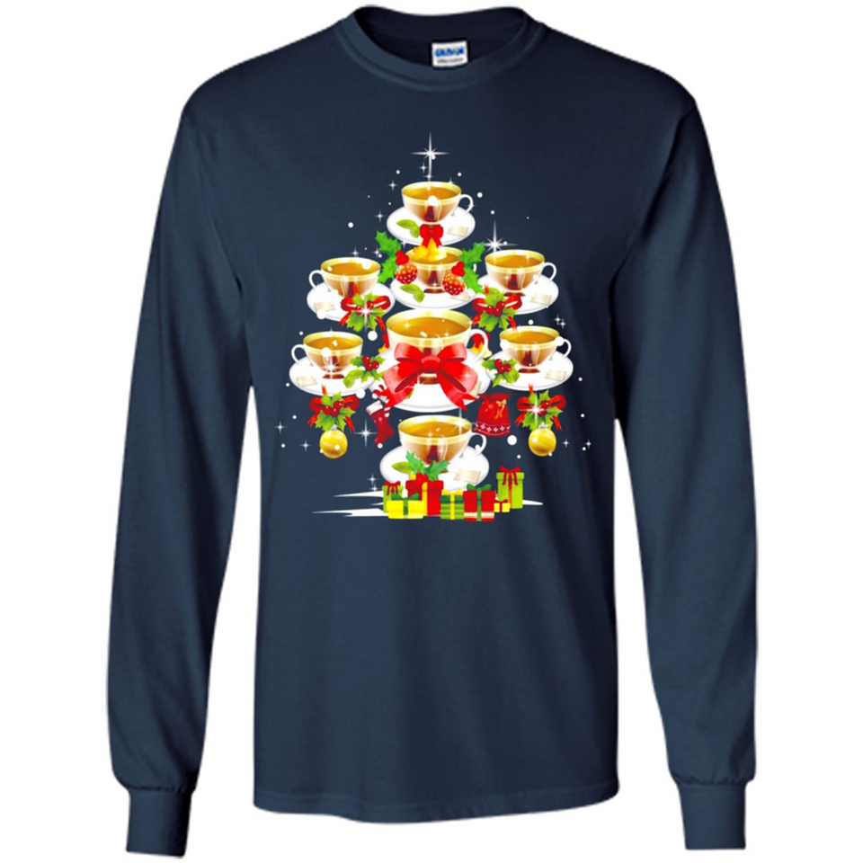 Tea Christmas Tree T-shirt Funny Tea Xmas Gift