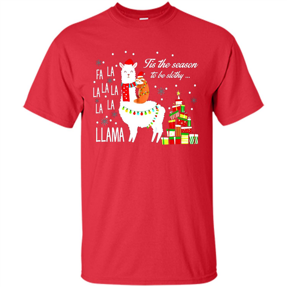 Llama Tis the season to be slothy Christmas sweatshirt PINGPONG - Shirt