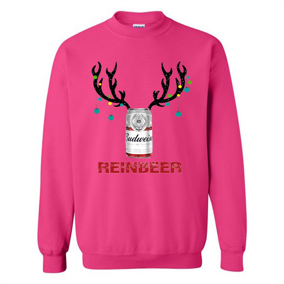 Budweiser Reinbeer Funny Beer Reindeer Christmas Sweatshirt - Sweatshirt