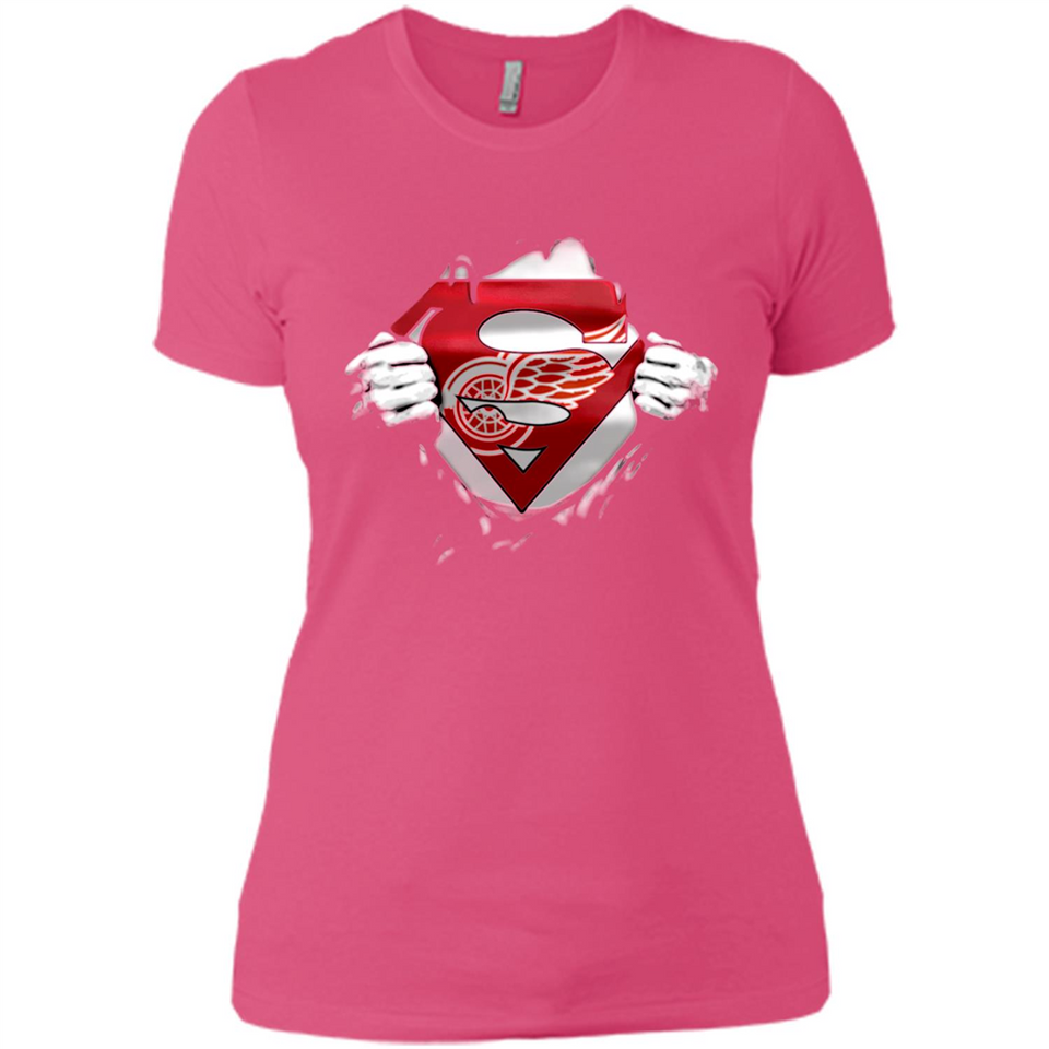 Detroit Red Wings And Superman Fans - Ladies' Boyfriend T-Shirt