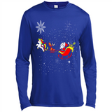 Christmas Unicorn Rudolph and Santa - Canvas Long Sleeve T-Shirt