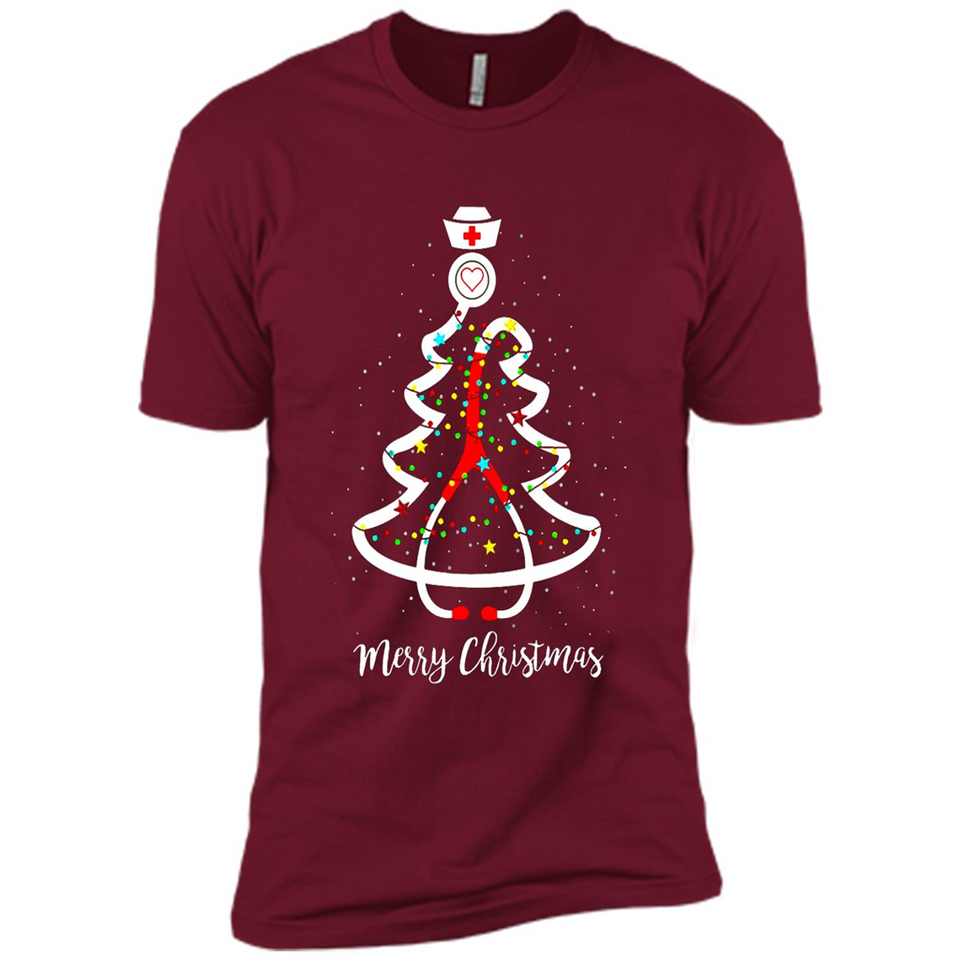Christmas tree Nurse merry Christmas - Premium Short Sleeve T-Shirt