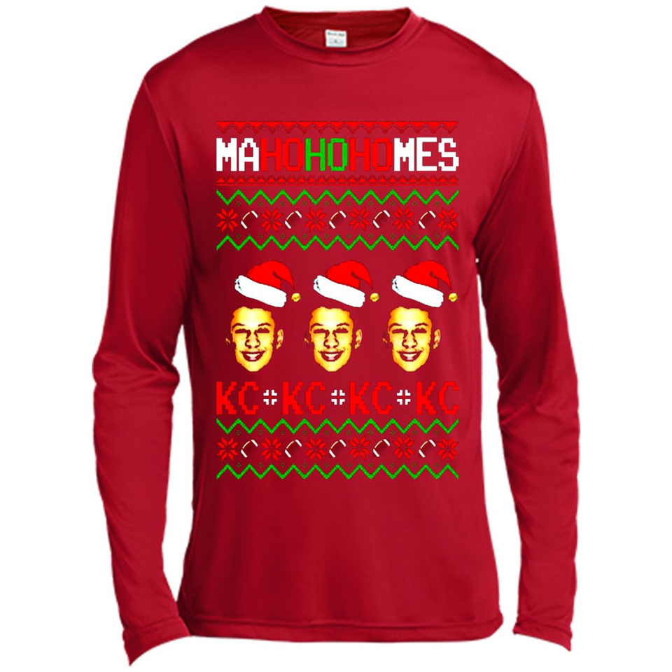 Patrick Mahomes Ma Ho Ho Homes Christmas sweatshirt PINGPONG - Canvas Long Sleeve T-Shirt