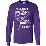 Kick Boxing Shirt Kick Boxer Boxing Workout - Long Sleeve T-Shirt