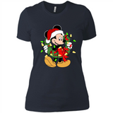 Disney Mickey Mouse Christmas Lights Sweatshirt - Ladies' Boyfriend T-Shirt