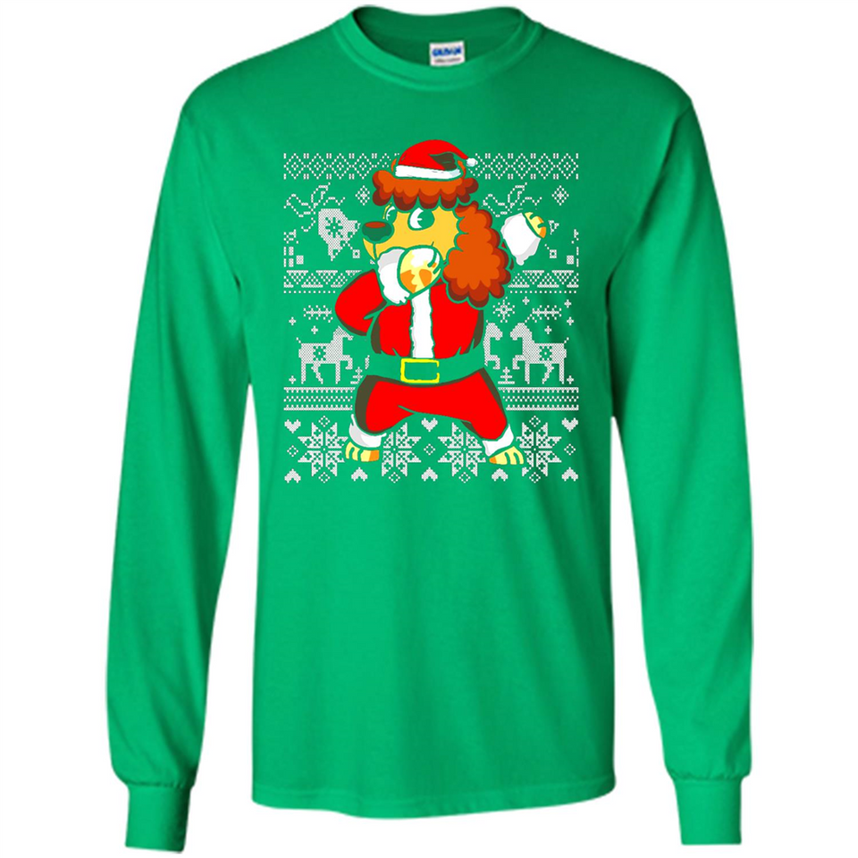 Dabbing Poodle Santa Christmas Holiday Sweatshirt - Long Sleeve T-Shirt