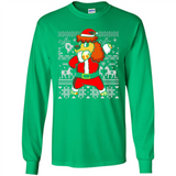 Dabbing Poodle Santa Christmas Holiday Sweatshirt - Long Sleeve T-Shirt