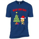Meow merry christmas- cat and pine merry christmas - Premium Short Sleeve T-Shirt