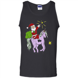 Distressed Retro Santa Riding Unicorn - Tank Top
