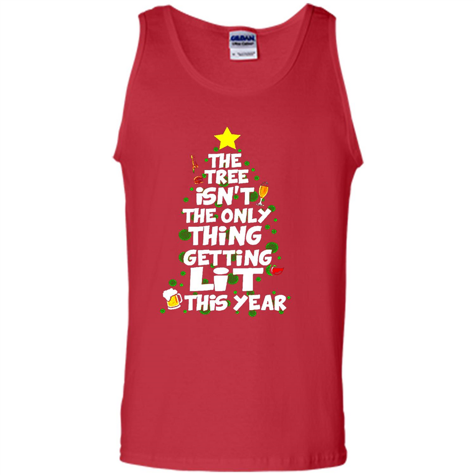 Funny Christmas Tree Drinking Sweatshirt Adult Boozy Festive - Tank Top