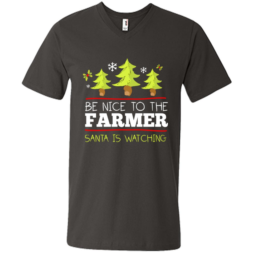 Be Nice to Farmer Santa Watching Christmas - Men's V-Neck