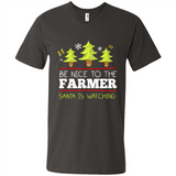 Be Nice to Farmer Santa Watching Christmas - Men's V-Neck