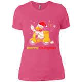 Funny Santa Christmas Chicken Shirt - Merry Chickmas - Ladies' Boyfriend T-Shirt