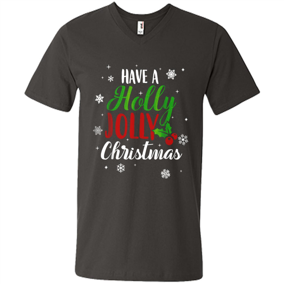 Have A Holly Jolly Christmas T-Shirt Cute Mistletoe - Men's V-Neck