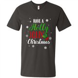 Have A Holly Jolly Christmas T-Shirt Cute Mistletoe - Men's V-Neck