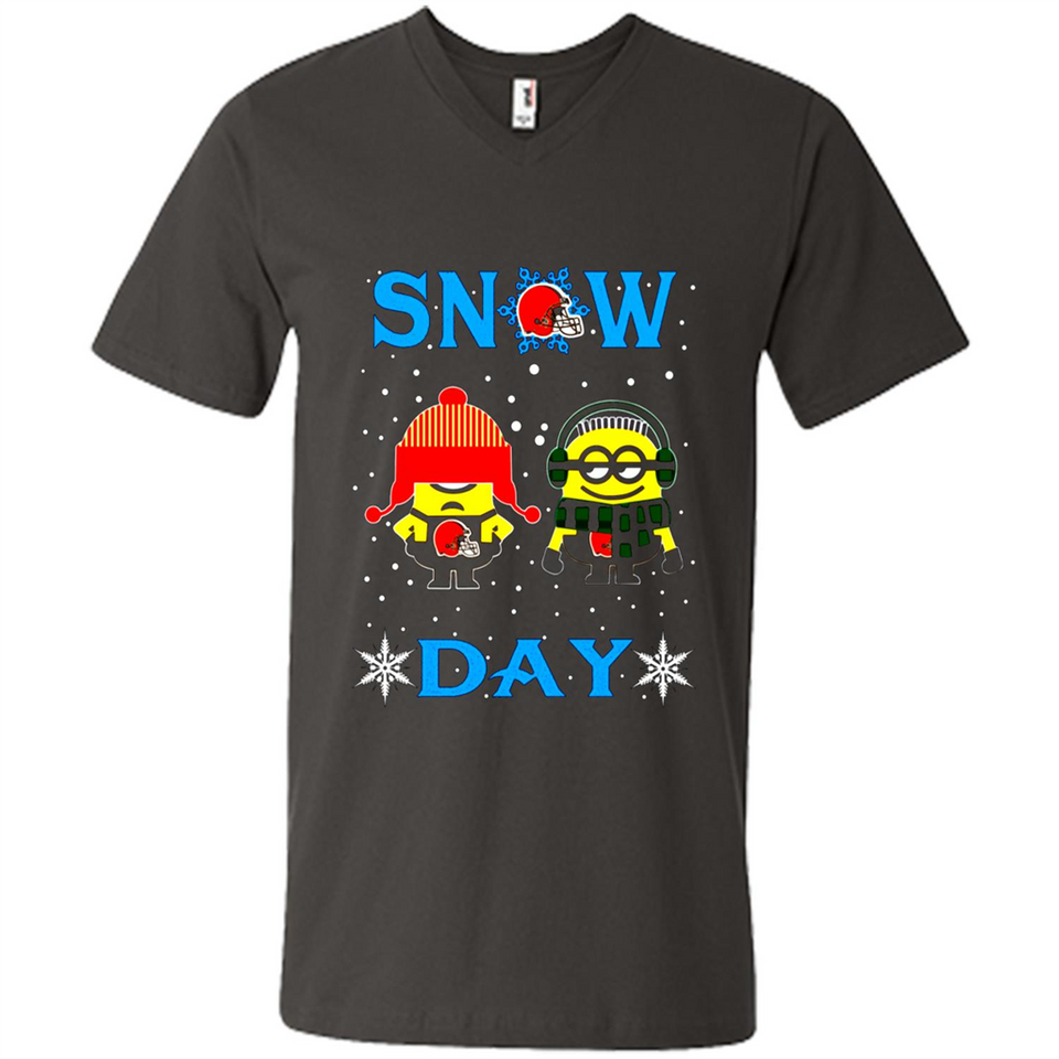 Snow Day Shirt For Cleveland Browns Vs Minion Fans pingpong