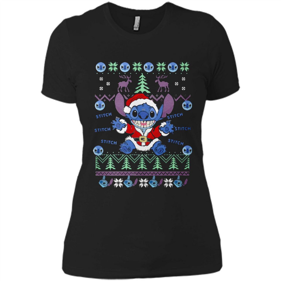 Stitch ugly christmas sweater - Ladies' Boyfriend T-Shirt