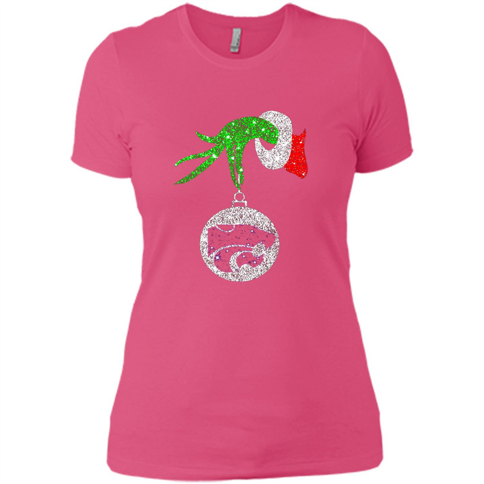 Amazing Kansas State Wildcats Glitter Grinch Monogram Ornament Christmas Gift - Ladies' Boyfriend T-Shirt