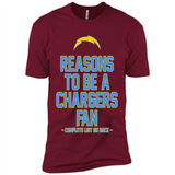 Reasons to be a Los Angeles Chargers Fan Complete List on Back - Premium Short Sleeve T-Shirt