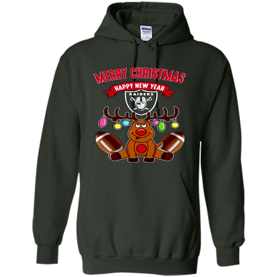 Oakland Raiders NFL Reindeer Funny Merry Christmas And Happy New Year
