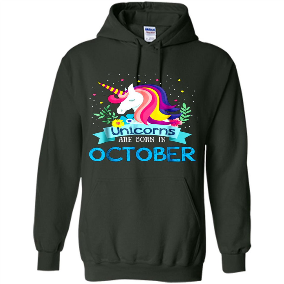 Unicorns are born in October Birthday Rainbow Gift Ladies Custom