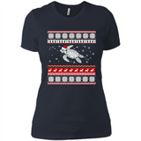 Sea Turtle Ugly Christmas T-Shirt - Ladies' Boyfriend T-Shirt