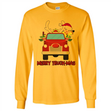 Merry Truck-Mas Christmas Fire Truck Cute Reindeer Sporty - Long Sleeve T-Shirt