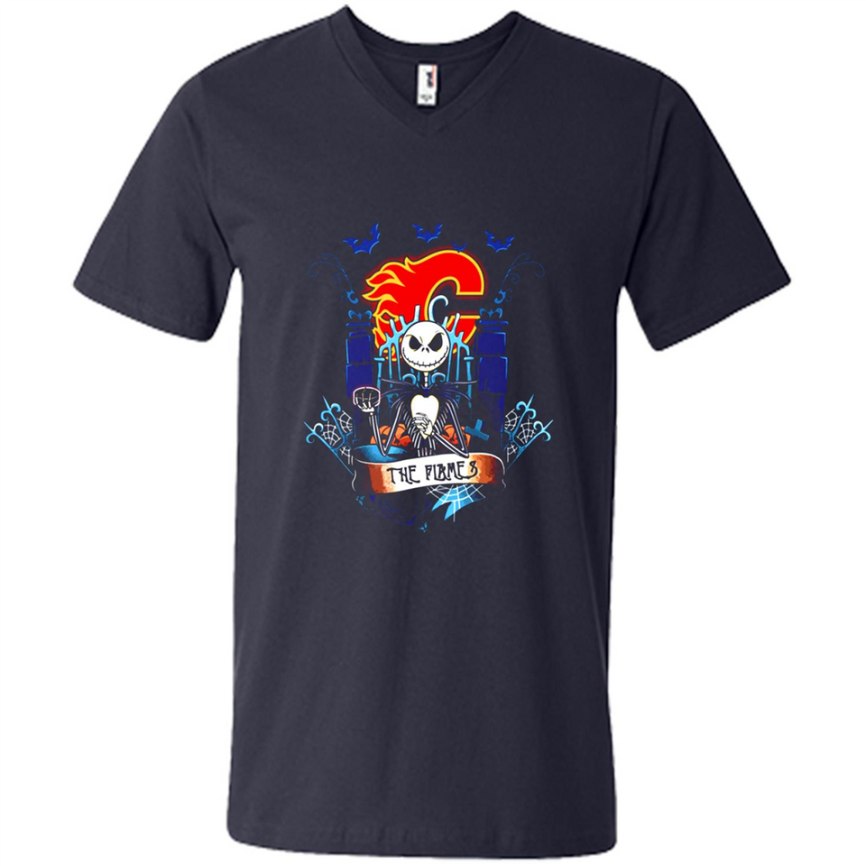 Calgary Flames Halloween The Nightmare Before Christmas - Men's V-Neck