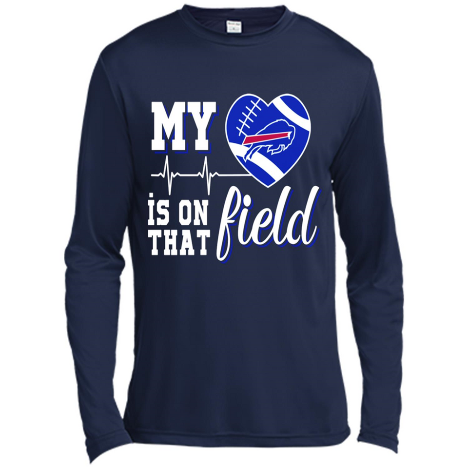 Buffalo Bills Football My Heart is on that Field - Canvas Long Sleeve T-Shirt
