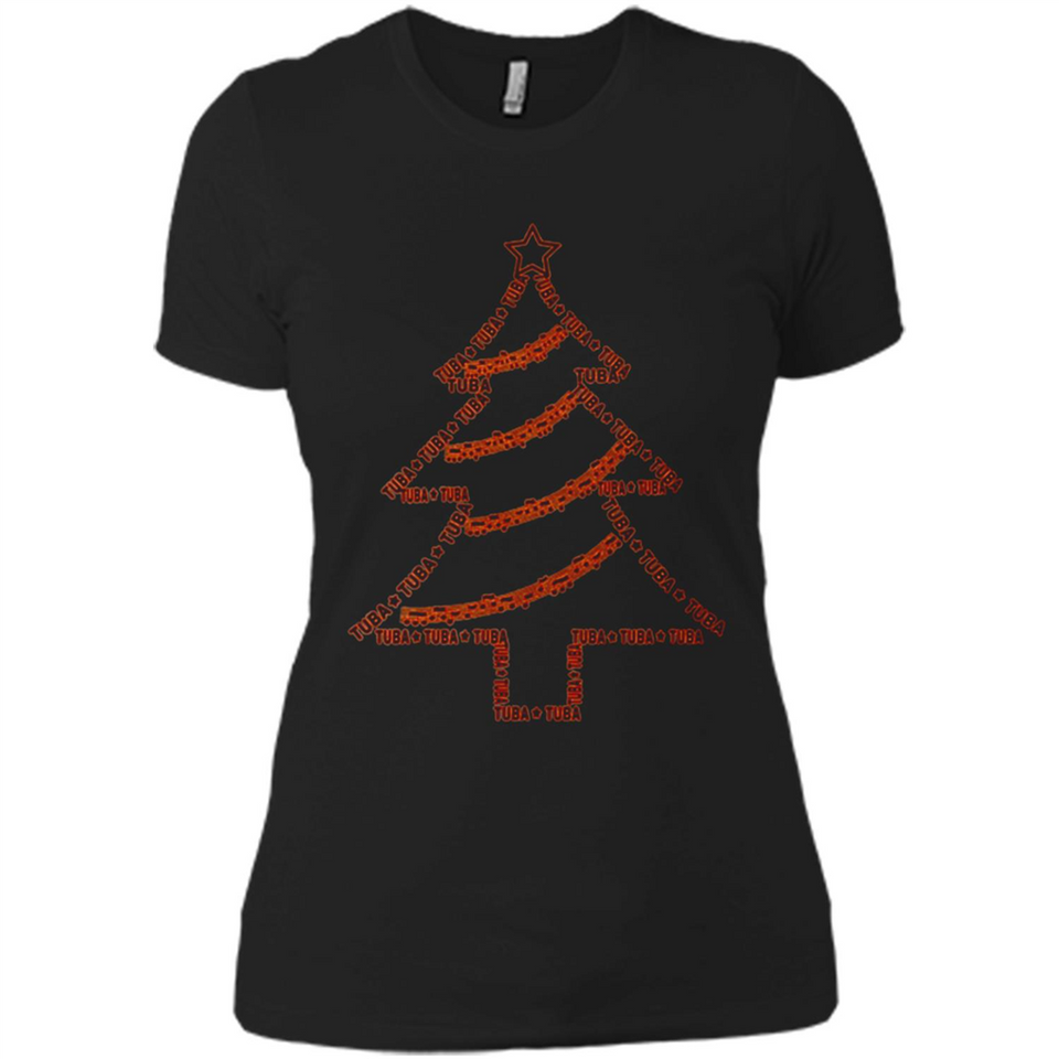 Tuba Text Christmas Tree Musical Instrument Holiday Shirt