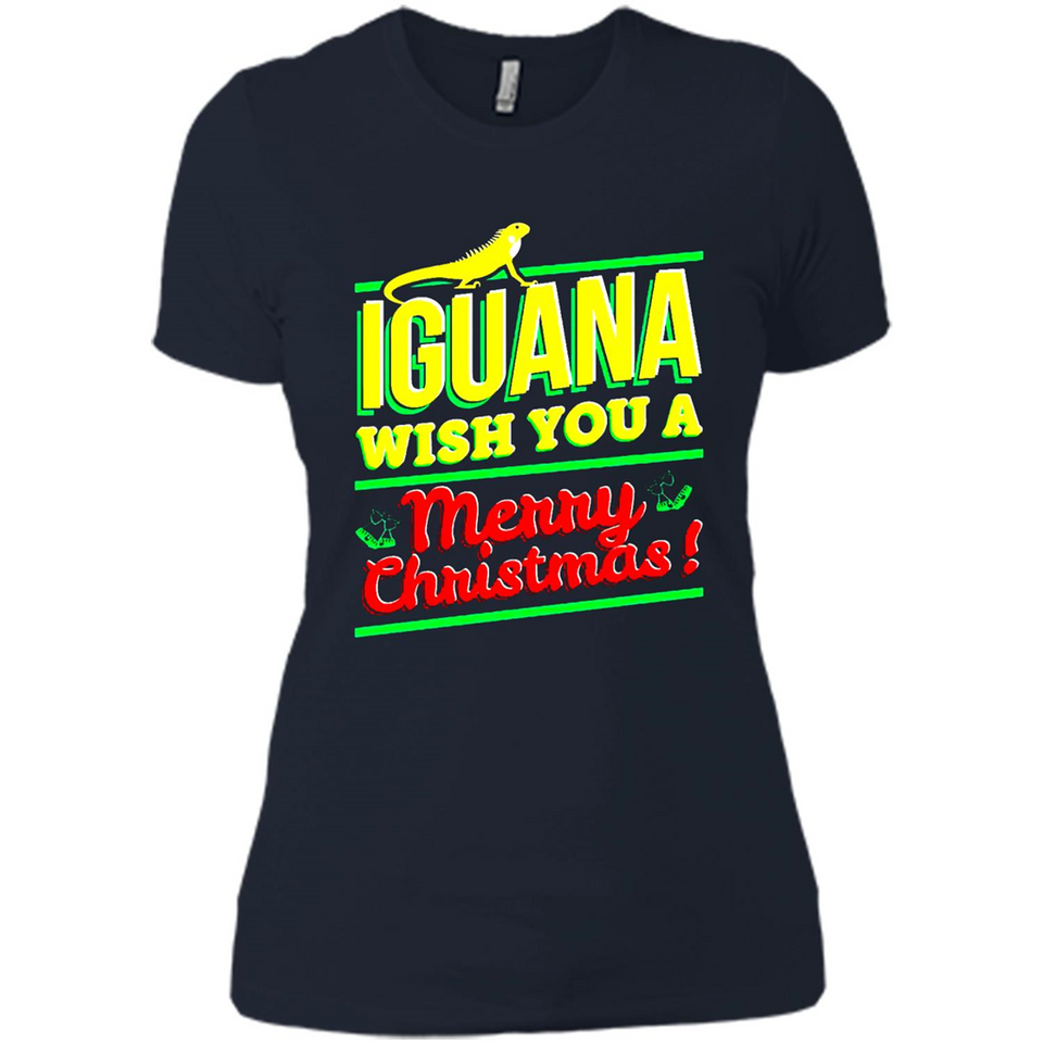 Iguana Wish You A Merry Christmas Animal - Ladies' Boyfriend T-Shirt