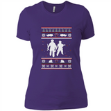 Christmas Ugly Sweater Firefighter Ugly Christmas Sweater - Ladies' Boyfriend T-Shirt