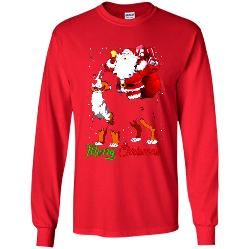 Merry Christmas Santa Claus With Big Dog sweater PINGPONG