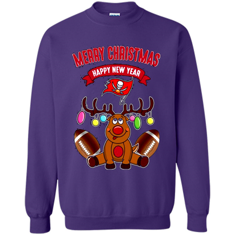 Tampa Bay Buccaneers NFL Reindeer Funny Merry Christmas And Happy New Year