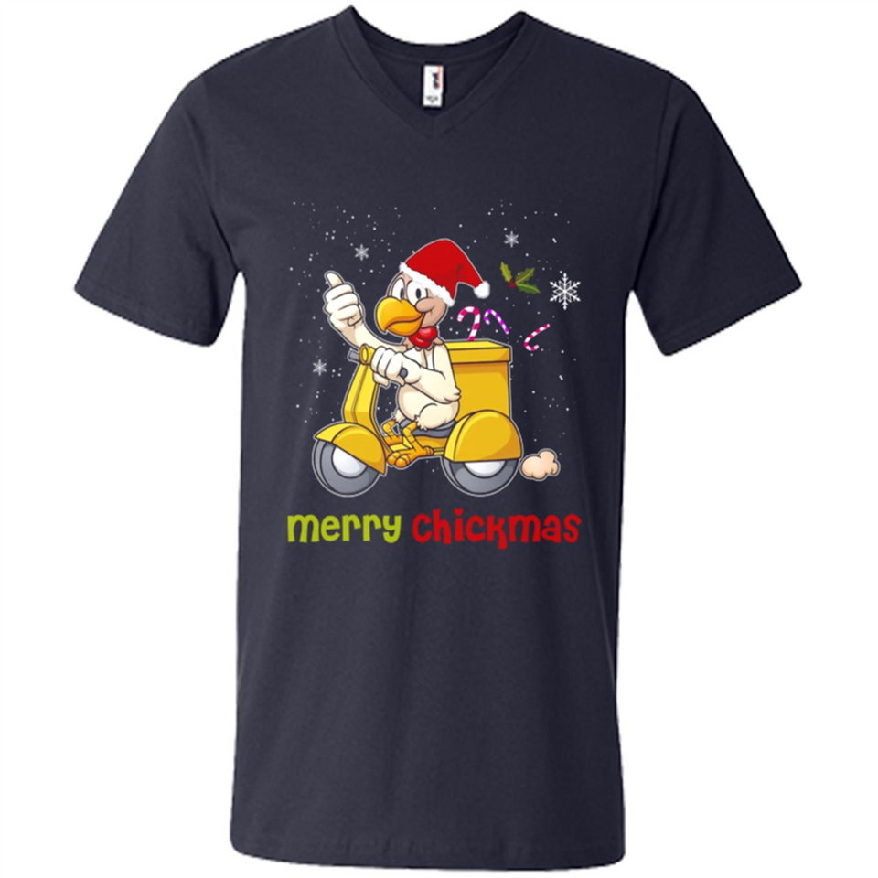Funny Santa Christmas Chicken Shirt - Merry Chickmas - Men's V-Neck