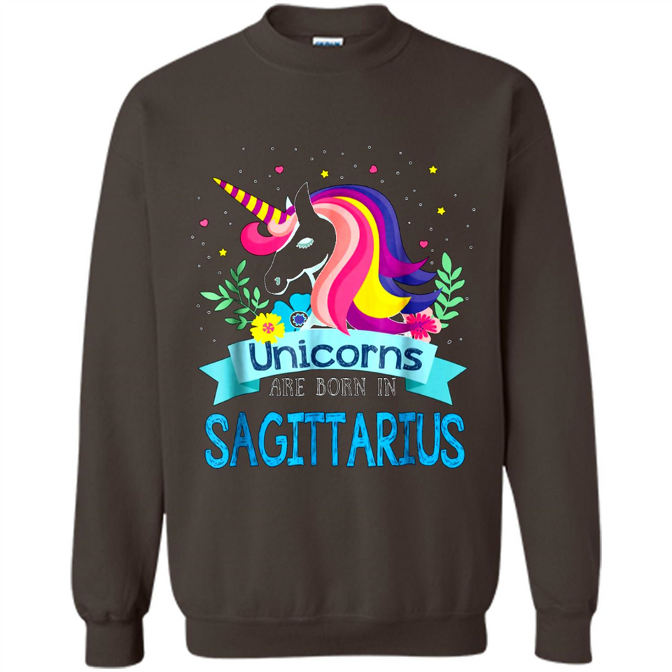 Unicorns are born in Sagittarius Birthday Rainbow Custom Ultra Cotton