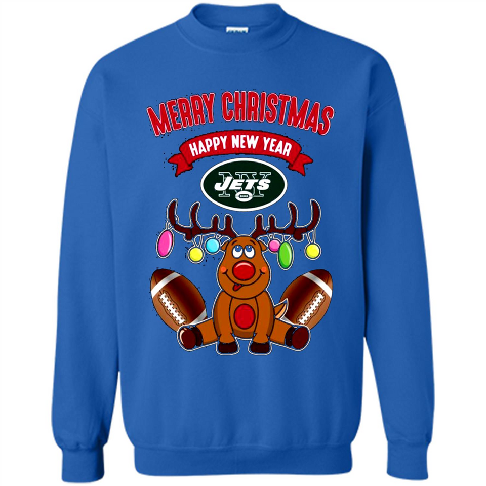 New York Jets NFL Reindeer Funny Merry Christmas And Happy New Year