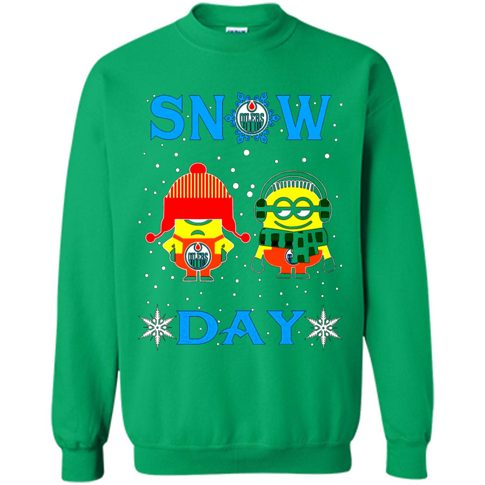 Snow Day Shirt For Edmonton Oilers Vs Minion Fans pingpong