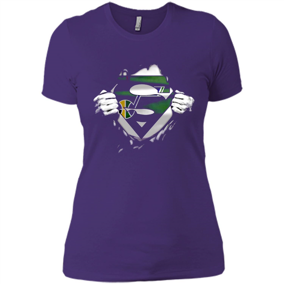 Utah Jazz And Superman Fans - Ladies' Boyfriend T-Shirt