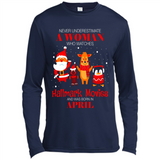 Never Underestimate An April Woman Watches Hallmark Movies Sweatshirt - Canvas Long Sleeve T-Shirt
