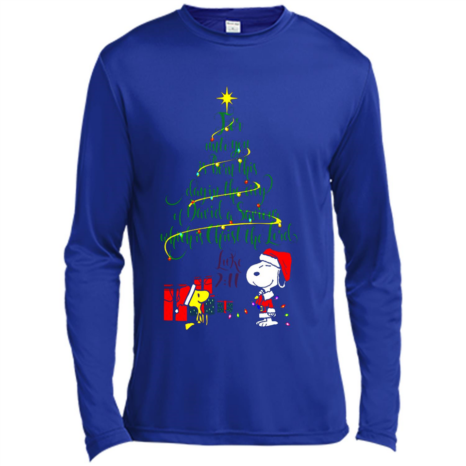 Snoopy Christmas Tree T-Shirt - Canvas Long Sleeve T-Shirt