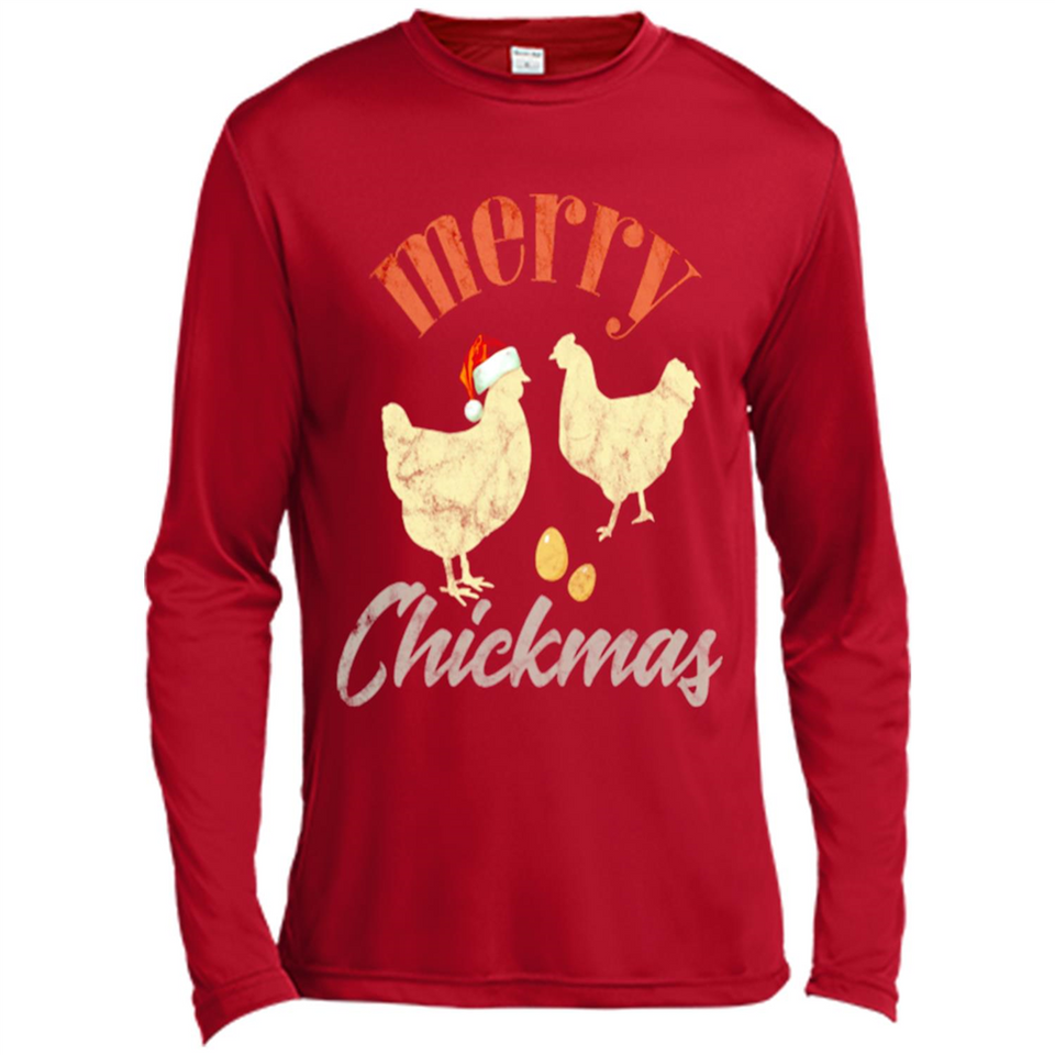 Christmas Chicken Vintage Shirt Funny Santa Hen Farmer Lover - Canvas Long Sleeve T-Shirt